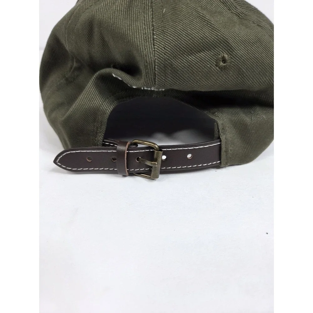 BREITLING Olive Green Cap Hat Gold Logo OSFA Strapback